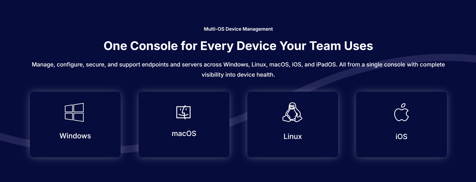 KiteCyber unified endpoint management platform layout