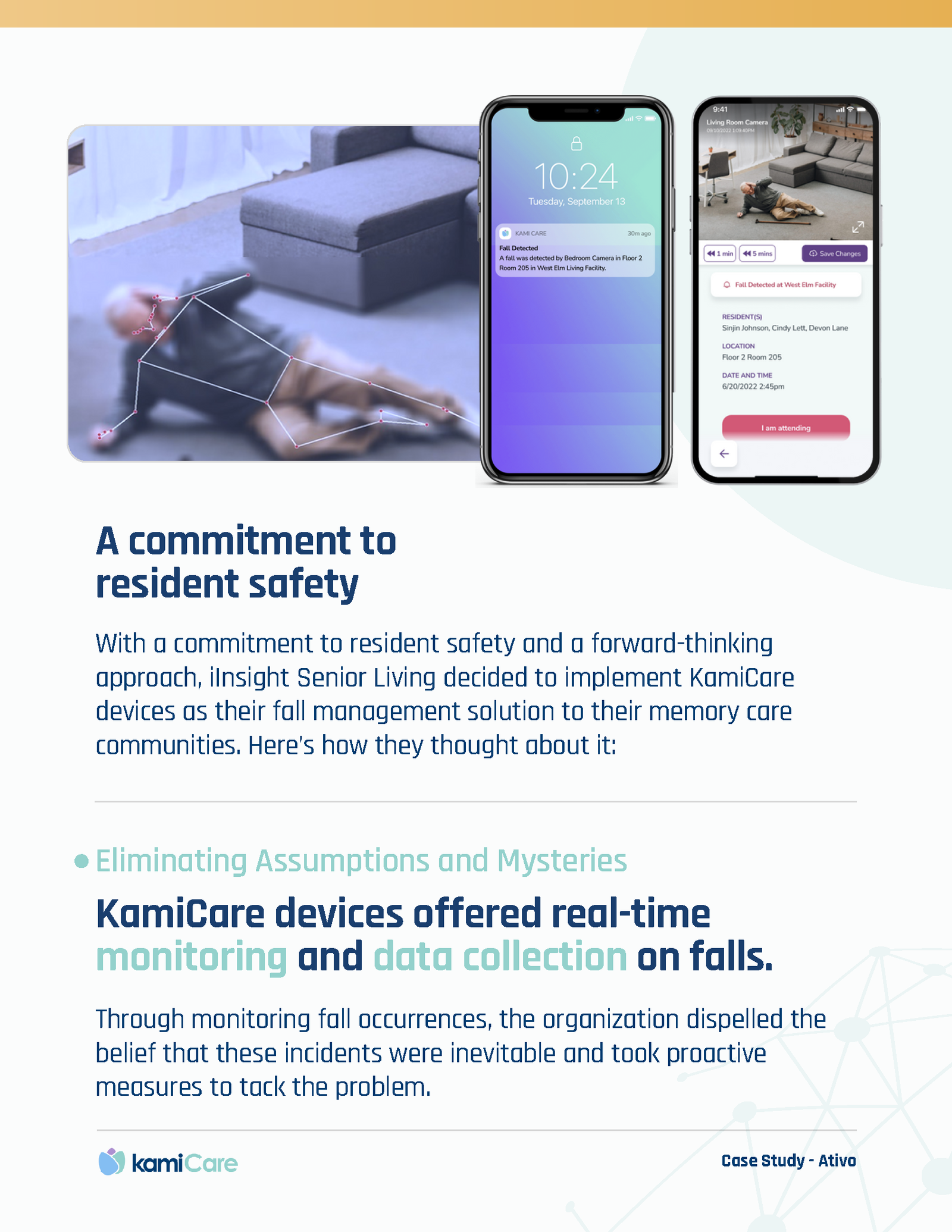 KamiCare Ativo case study resident safety page